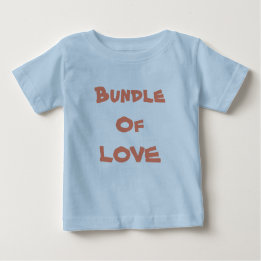BUNDLE OF LOVE - Simple Cute Blue / Brown Baby T-Shirt