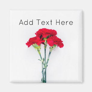 Bundle of Red Carnation Flowers Magnet