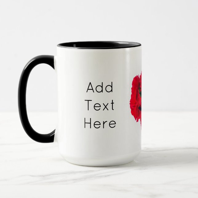 Bundle of Red Carnation Flowers Mug (Left)