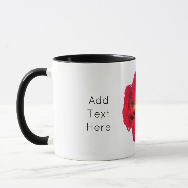 Bundle of Red Carnation Flowers Mug (Left)