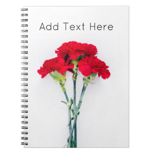 Bundle of Red Carnation Flowers Notebook