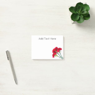 Bundle of Red Carnation Flowers Post-it Notes