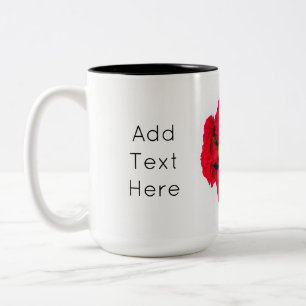 Bundle of Red Carnation Flowers Two-Tone Coffee Mug