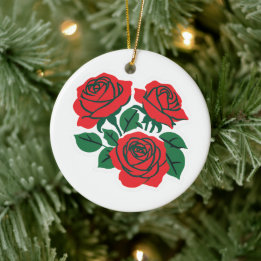Bundle of Roses Ceramic Ornament