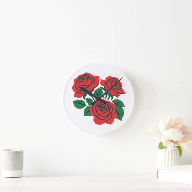Bundle of Roses Round Clock (Home)