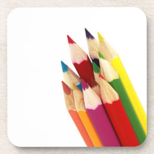 Bundled Coloured Pencils Cork Coasters