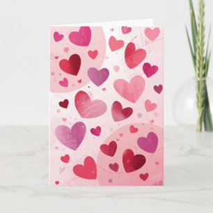 Bundles of Hearts Valentine's Day Blank FoldedCard Card