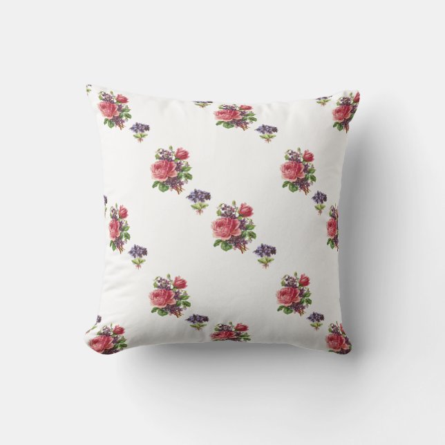 Bundles of Violets and Roses Reversible Pillow (Front)