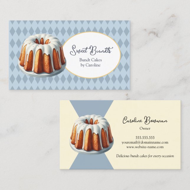 Bundt Cake Bakery Business Card (Front/Back)