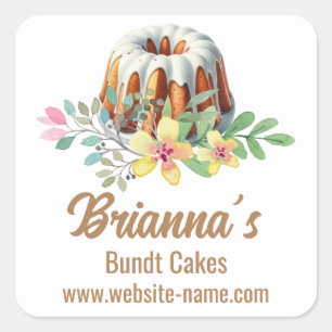 Bundt Cake Bakery Square Sticker
