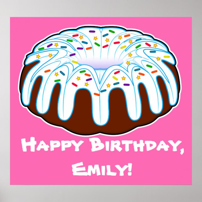 Bundt Cake pour Anniversaire Nom Poster personnali (Devant)
