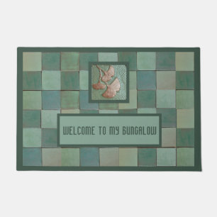  Bungalow Doormat with Gingko leaf  & green tile