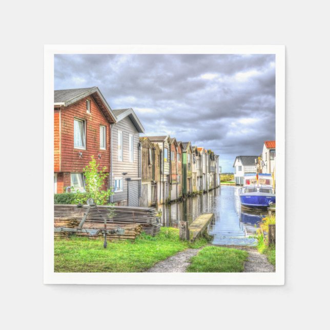 Bungalow Harbour Scenary Boat Landscape            Napkin (Front)