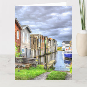 Bungalow Harbour Scenary Boat Landscape           Thank You Card
