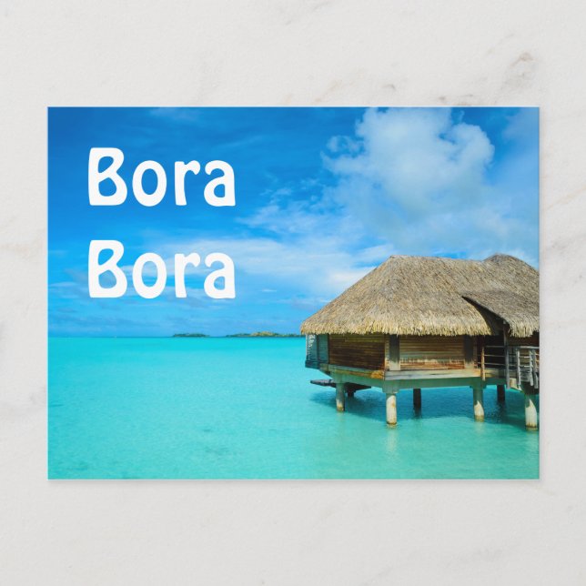 Bungalow sur Bora Bora Carte postale texte (Devant)