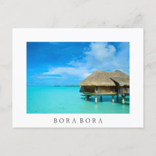 Bungalow sur l'eau, Bora Bora carte postale blanch