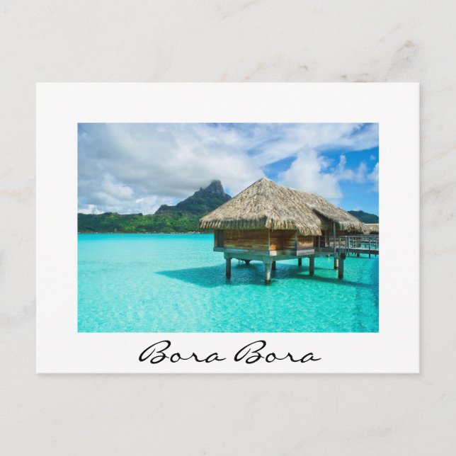Bungalow sur l'eau, Bora Bora Carte postale en tex (Devant)