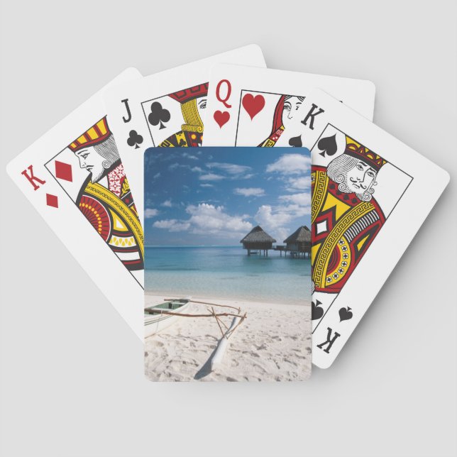 Bungalows from beach Motu Toopua Playing Cards (Back)