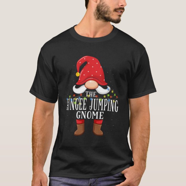 Bungee Jumg Gnome Family Pajama T-Shirt (Front)