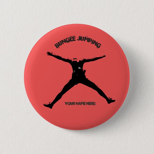 Bungee jumping 2 inch round button (Front)
