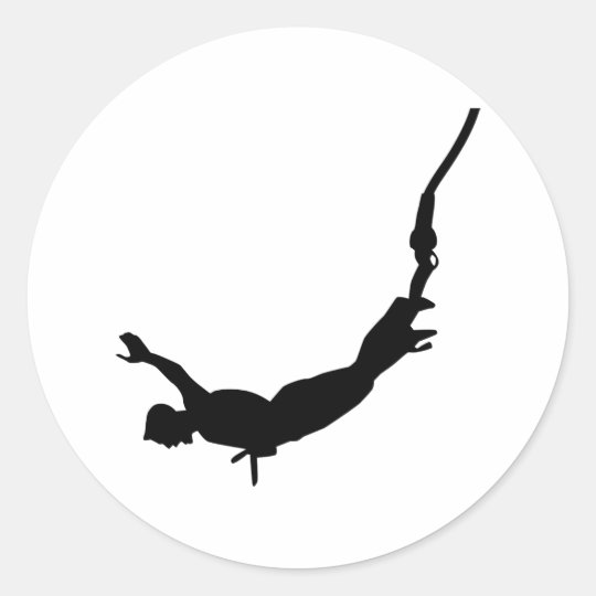 Bungee jumping classic round sticker
