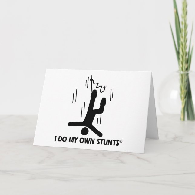 Bungee Jumping My Own Stunts Holiday Card (Front)