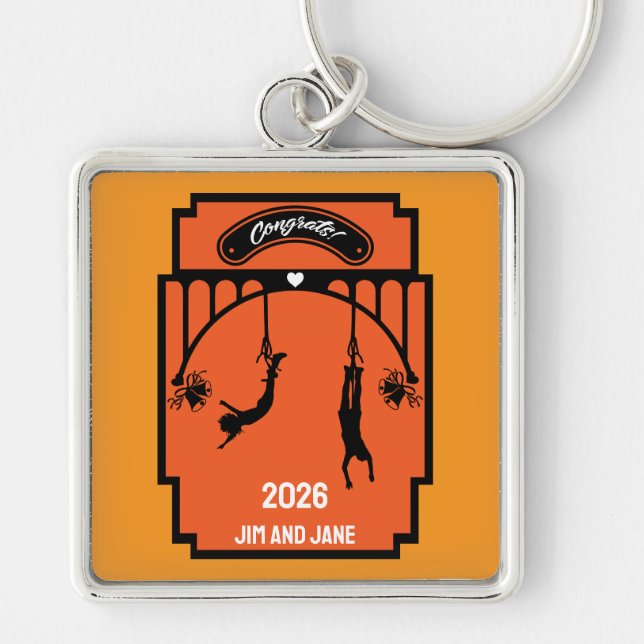 Bungee Jumping Wedding Gift Keychain (Front)