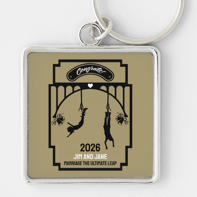 Bungee Jumping Wedding Gift Keychain (Front)