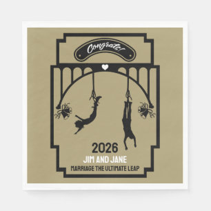 Bungee Jumping Wedding Gift Napkin
