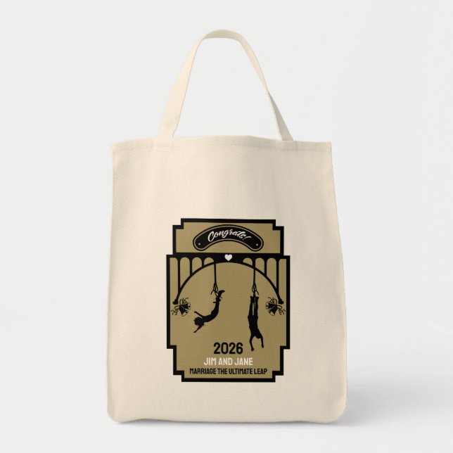Bungee Jumping Wedding Gift Tote Bag (Front)