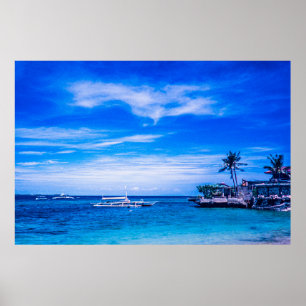 Bunker Boats on the tropical beach. Poster