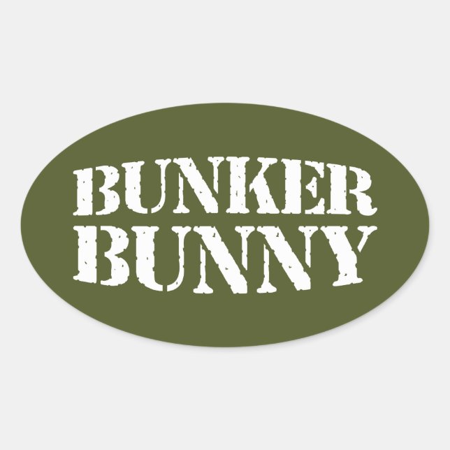 BUNKER BUNNY OVAL STICKER (Front)