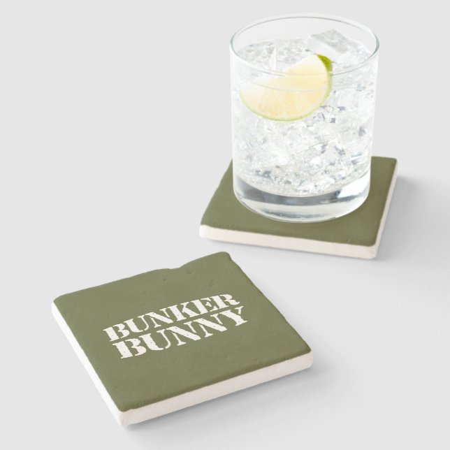 BUNKER BUNNY STONE COASTER (Side)