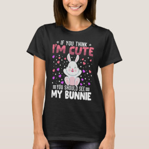 Bunnie Heart Valentine's Day Animal For Womens Kid T-Shirt