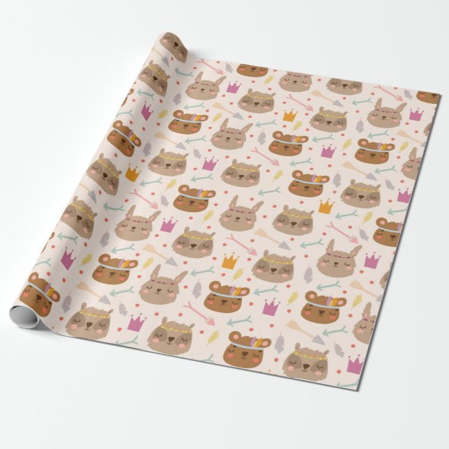 Bunnies and Bears Wrapping Paper (Unrolled)