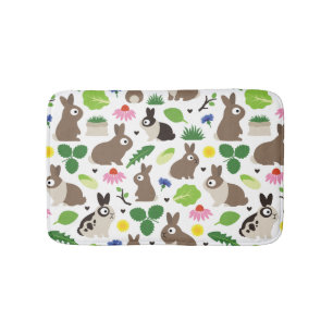 Bunnies And Their Treats Bath Mat