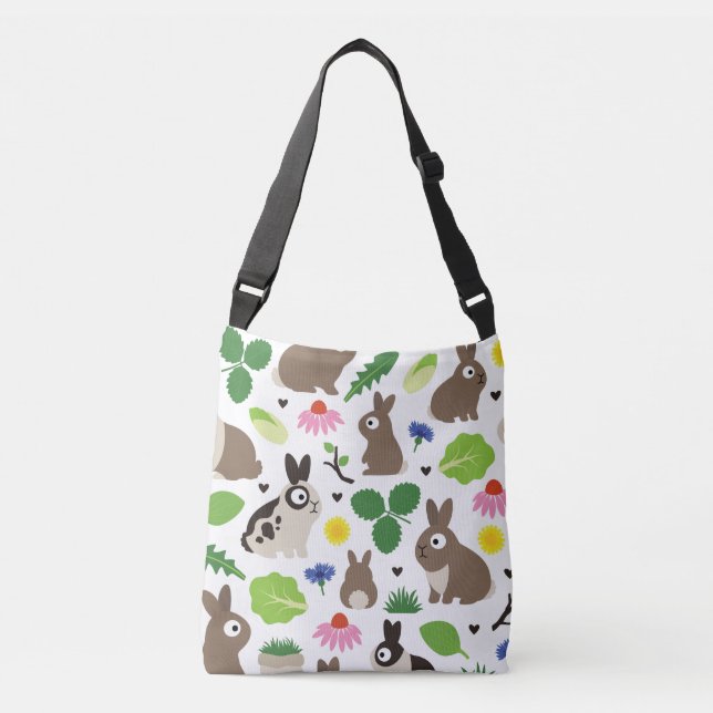 Bunnies And Their Treats Crossbody Bag (Front)