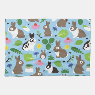 Bunnies And Their Treats Kitchen Towel