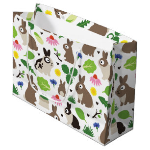 Bunnies And Their Treats Large Gift Bag