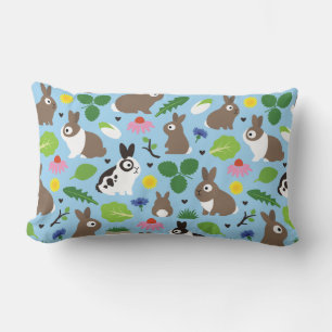 Bunnies And Their Treats Lumbar Pillow