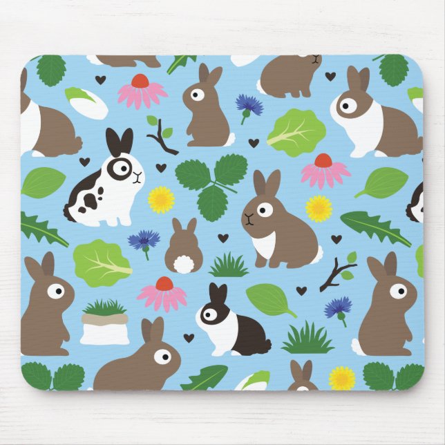 Bunnies And Their Treats Mouse Pad (Front)