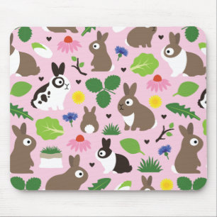 Bunnies And Their Treats Mouse Pad