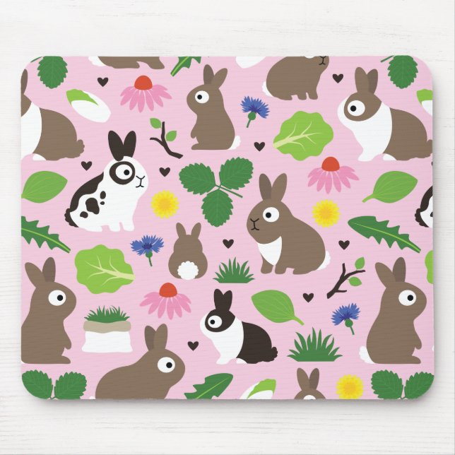 Bunnies And Their Treats Mouse Pad (Front)