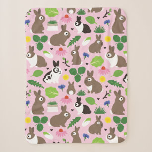 Bunnies And Their Treats Sherpa Blanket