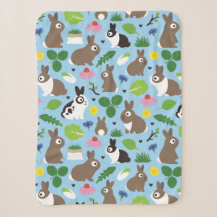 Bunnies And Their Treats Sherpa Blanket