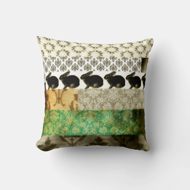 Bunnies And Things Throw Pillow (Front)