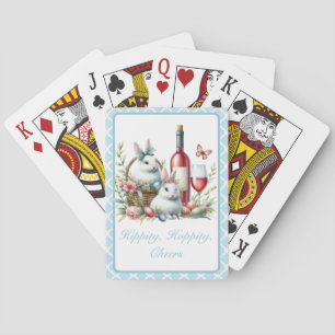 Bunnies and wine Easter Classic Playing Cards