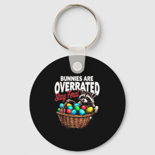Bunnies are overrated stay feral funny easter racc keychain