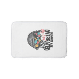 Bunnies are Overrated Stay Feral Raccoon Eggs Happ Bath Mat