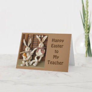 BUNNIES ARE SAYING "HAPPY EASTER" TEACHER! CARD
